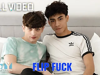 Zayne Bright & Luca Ambrose go crazy with flip shag & without a condom oral act - Full Free Video