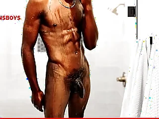 See NewBlack's first-ever time in the douche of his faggot friend's palatial estate