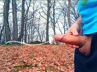 IamHornyBobo gets a risky public handjob with 2 fat pops in public on a windy day