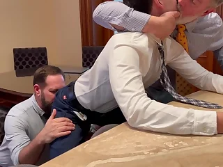 Watch younger Salesman Amaze Manager with raw and sexy roleplay and rimming action!