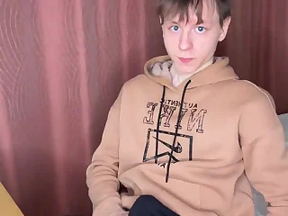 Watch Evgeny Twink's skinny body pulsate as he plows her long and hard with his uncut cock