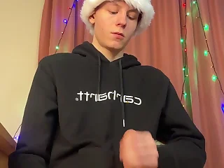 Watch Evgeny Twink's massive uncut cock cum out of her tight pussy in hot solo action